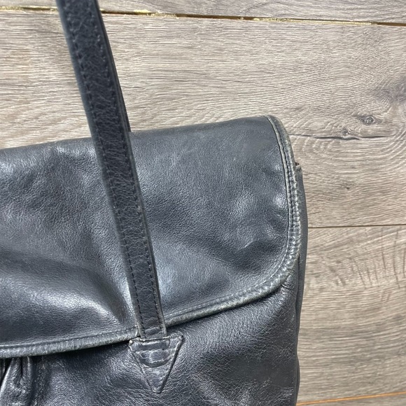VTG Libaire California Bag Black Soft Leather Cross Body Flap Satchel Brief Case - Picture 5 of 16